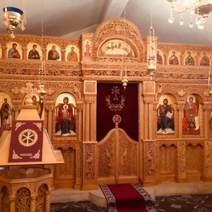 The ancient interior of Saint Catherine's Monastery in Sinai, Egypt, with its historic icons and spiritual ambiance