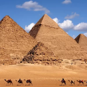 Giza Pyramids during our Vegetarian Tour