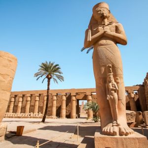 A wide view of a grand ancient temple, typical of a Luxor tour.
